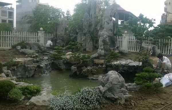 CÔNG TRÌNH HÒN NON BỘ SÂN VƯỜN NHÀ CHỊ TIÊN _ ĐẢO XANH